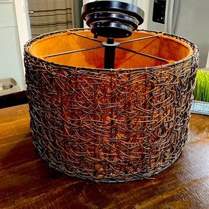 Hanging drum pendant light.